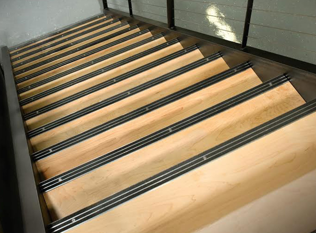 stair nosings at an automotive shop.